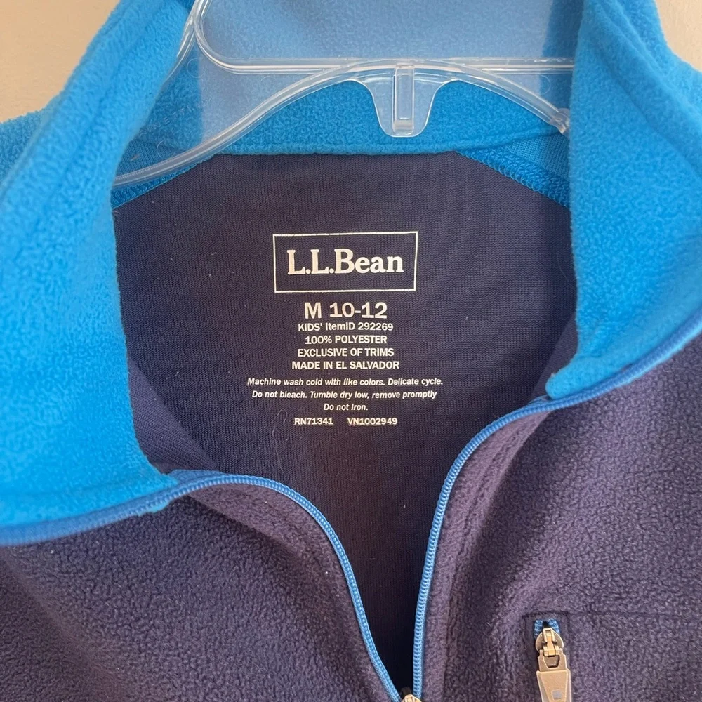 L.L. Bean Kids Blue Navy Fleece Sweatshirt Top Sweater Medium 10-12 LL Children - Picture 5 of 5